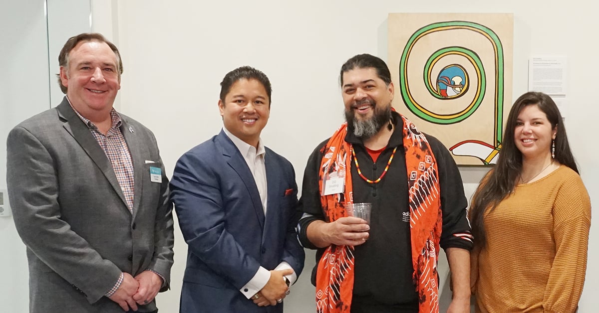 Gody Griffin, VIctor Flores, DG Smalling and Karrisa Hodge at the art unveiling event