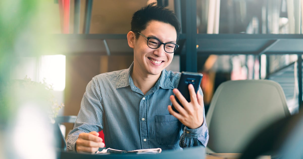 A person looking at their phone